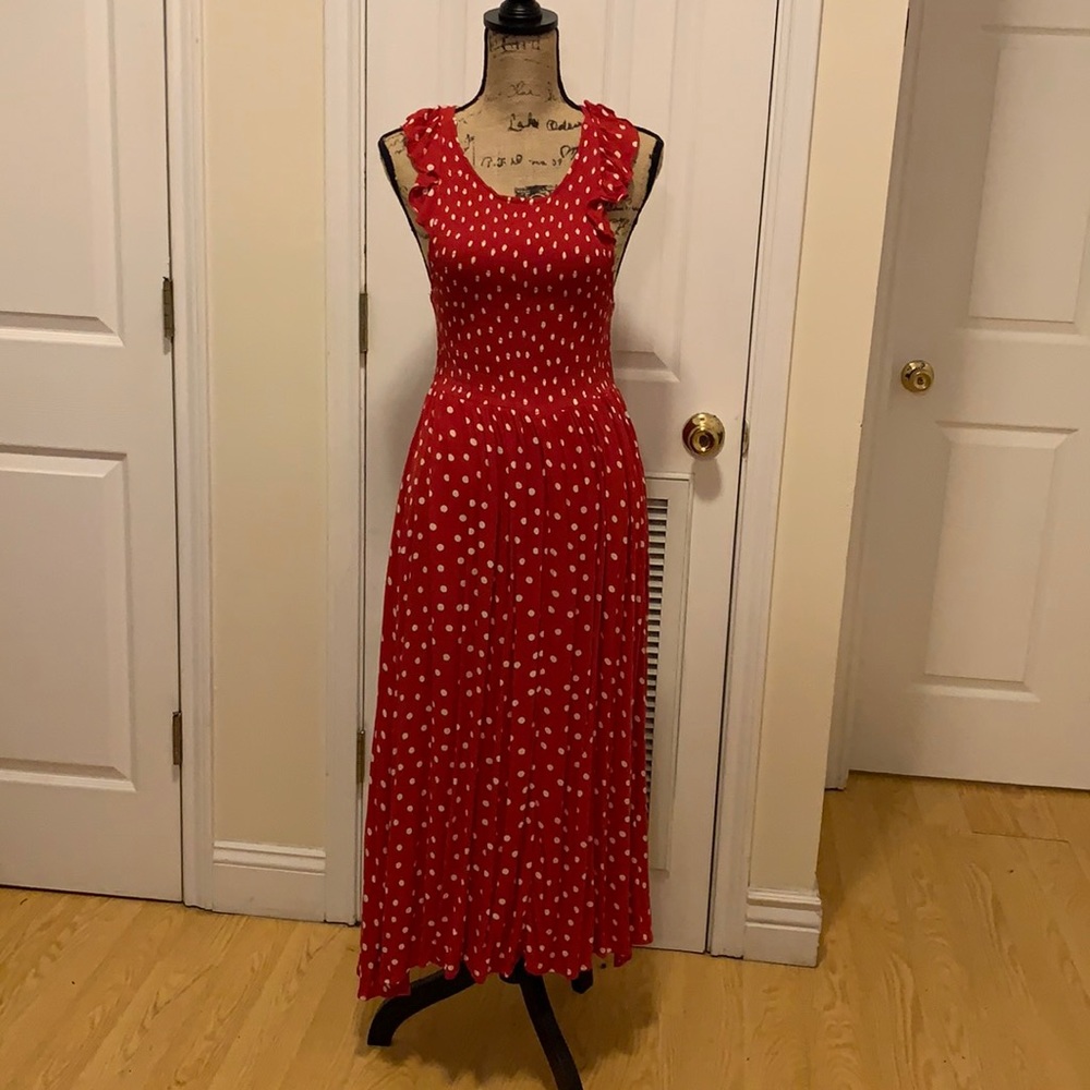 Free people red polka dot maxi